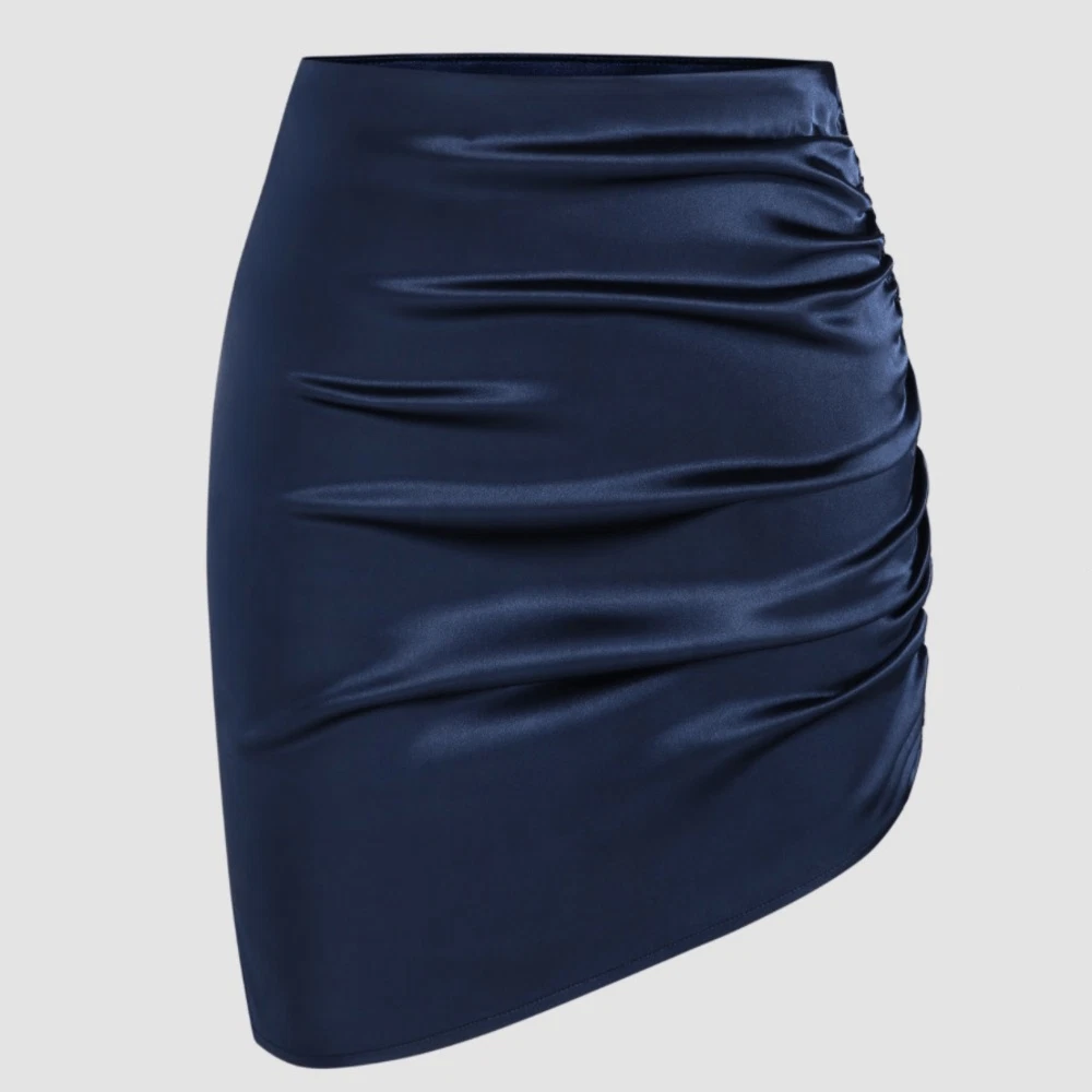 Navy blue ruched clearance skirt