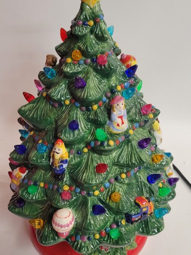 Christopher Radko Holiday Celebrations Ceramic Lighted Tree 13" w/ Cord Bulb Box - Picture 4 of 18