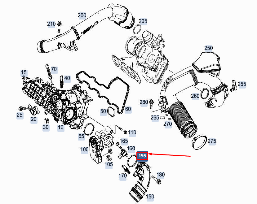 MERCEDES-BENZ A W177 Ansaugrohr Elastomer-Formdichtung A2820980200