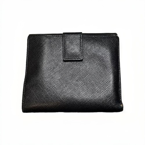 Salvatore Ferragamo Gancini Clip Compact Black Saffiano Leather Bifold Wallet - Picture 4 of 19