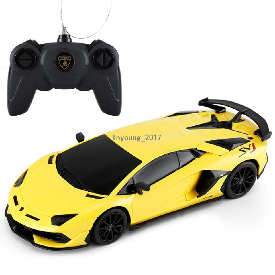 Remote Control Car 1/24 Scale Lamborghini Aventador SVJ RC Car Toy Gifts Yellow - Image 4 of 4