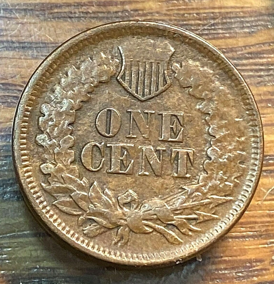 1864 Bronze  Indian Cent AU/Unc. Failed Die Error Nice CHN - Image 2 of 2