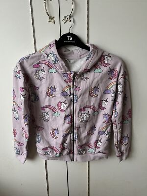 Tu zip up unicorn hoodie size 12 years old UK