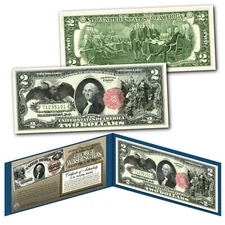 1880 Series $1 GEORGE WASHINGTON Hybrid Commemorative Banknote on Real $2 Bill