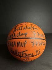 Bill Walton Signed Spalding Basketball Trail Blazers / Celtics W Inscripts PSA