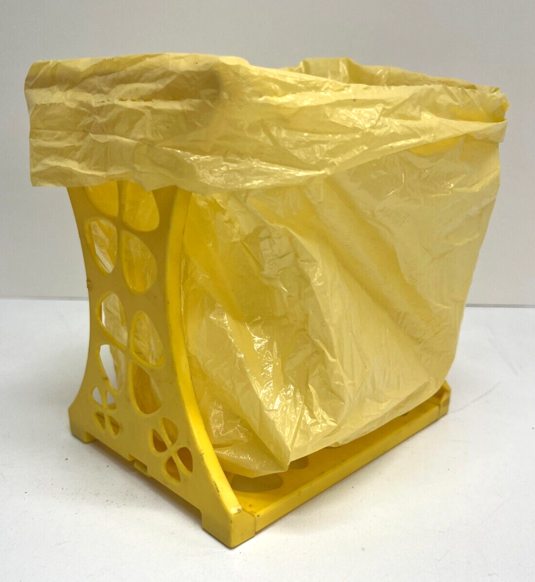 Vintage 70s Harvest Gold Hefty Scrap Bag & Holder