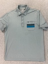 Travis Mathew Classic Solid Pima Short Sleeve Polo Shirt Men's Large Gray