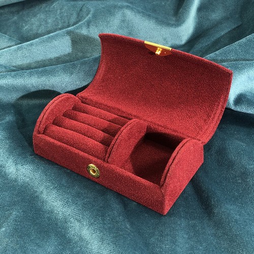 Mini Velvet Jewelry Box Portable Earrings Ring Necklace Jewelry Organizer Box - Picture 9 of 12