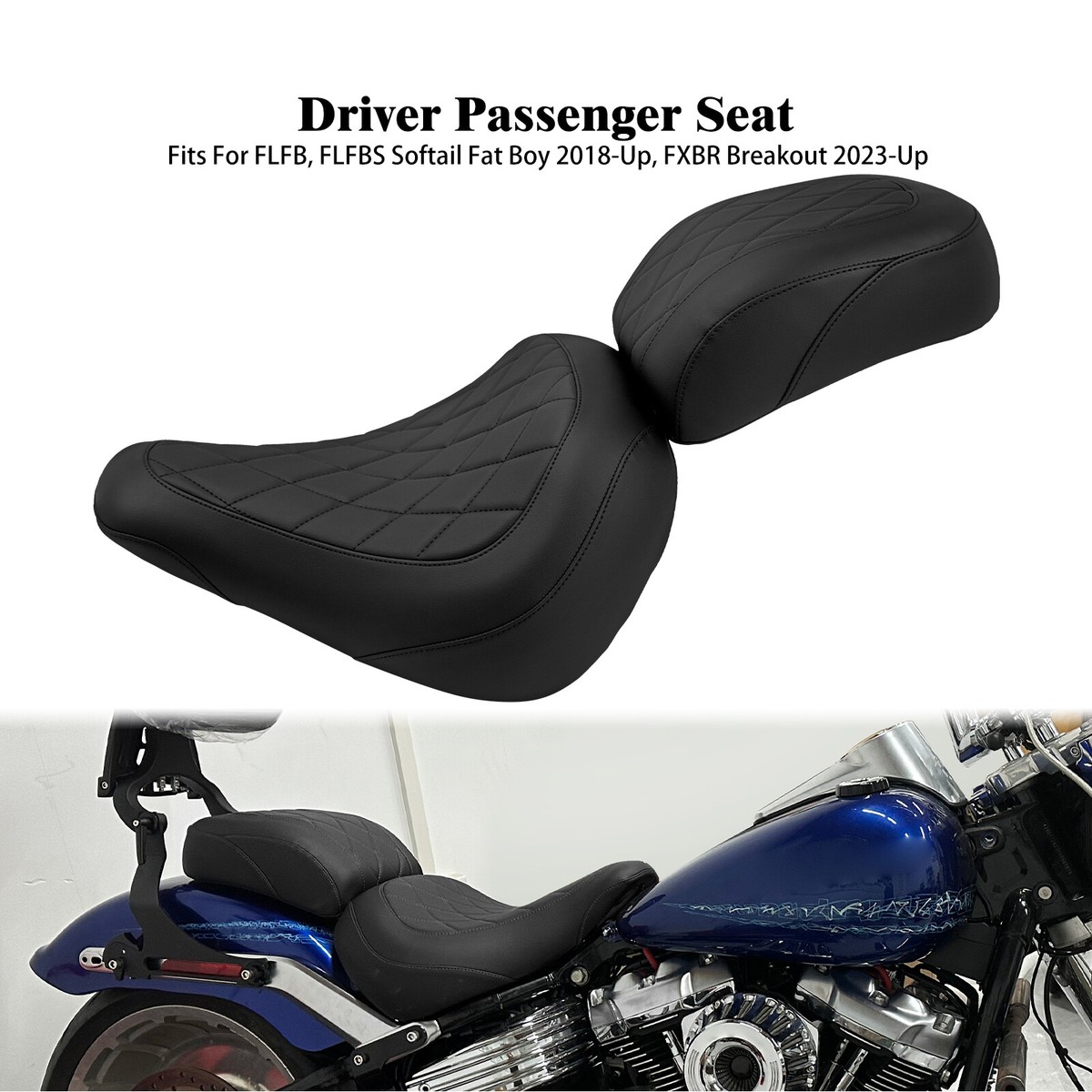 Black Driver Passenger Seat For Harley Breakout FXBR 23-2024 Fat
