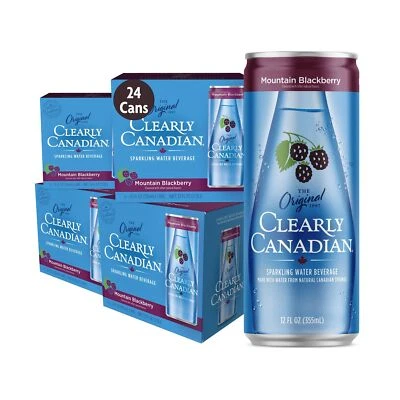 Clearly Canadian Mountain Blackberry Sparkling Spring Water Beverage, Natural...