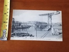 RARE VINTAGE POSTCARD EARLY FRENCH SCENE VIEW OF THE DOCK YARD MILITARY BOAT