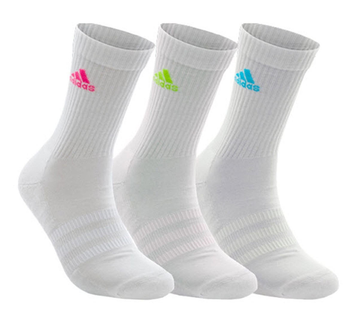 Adidas Men Cushioned SPW Crew Ankle Pairs Socks White 3PP Fashion Sock  IK0352