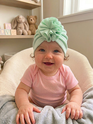 Baby Mädchen Stretch Stirnbänder & Turban Hüte - große Schleife, Blume & Blumen Stile