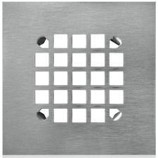 4-1/4  Square Snap-in Brushed Nickel Shower Drain - Stainless Steel Replaceme...