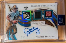 2022 Panini Immaculate Archie Manning triple patch player worn 1/1 Auto