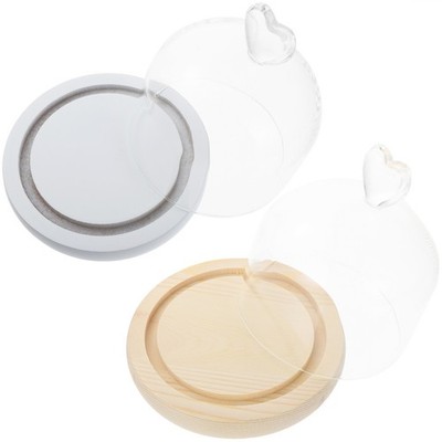 2 PCS Konservierte Blumenhülle Glasabdeckung Desktop-Schmuck