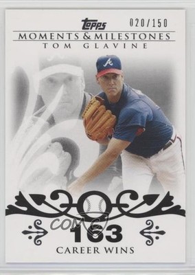 2008 Moments & Milestones Tom Glavine (2007 300 Career Wins (303 Total)) HOF 0a6
