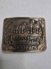 Budweiser Clydesdale 50 Years Anniversary First Edition Brass Buckle
