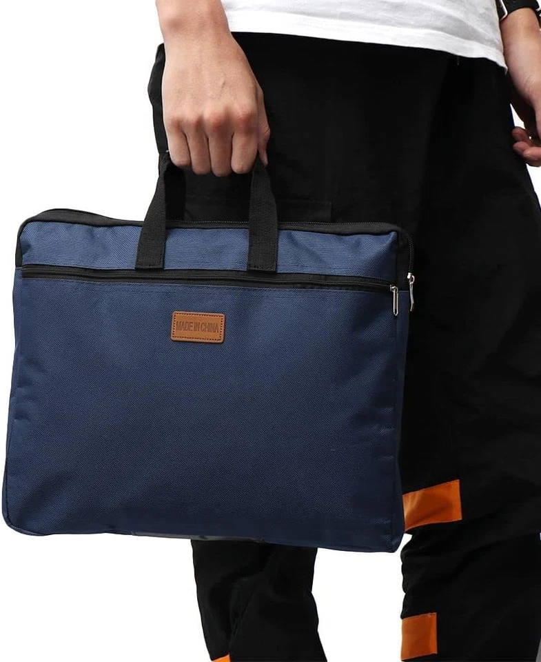 Cartella Portadocumenti Formato A4 Con Manico, Impermeabile, Grande Capacità, a - Immagine 2 di 4