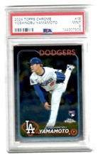 Yoshinobu Yamamoto 2024 Topps chrome #18 Rookie PSA 9 MINT Dodgers
