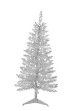 4ft Artificial Full Christmas Tree with Separate Lights, Not Pre-lit Silver