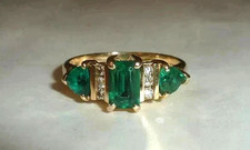 3.00Ct Emerald Cut Natural Emerald Diamond Wedding Bridal Ring 14K Yellow Gold