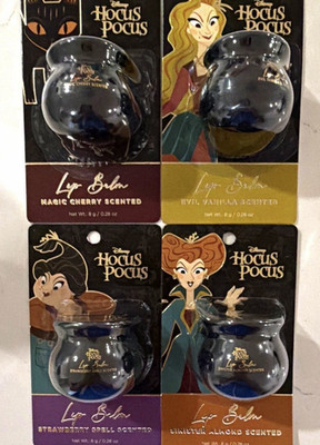 Disney Hocus Pocus Hydrating Scented Lip Balm Set of 4, 0.28 oz Halloween