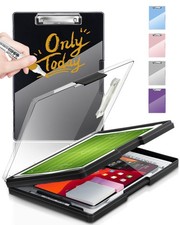 Clearview Clipboard with 2 Storage, Dry Erase 8.5x11 Heavy Duty ClipBoards H...