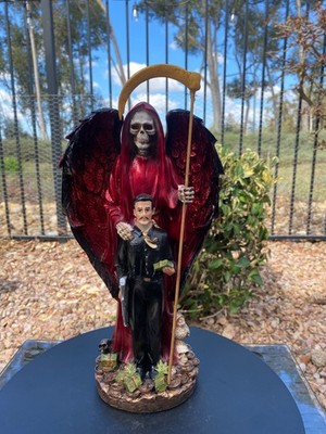 Santa Muerte & Jesus Malverde Color Red Size 12