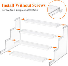 12 Inch PS Plastic Perfume Stand Organizer for Women, 4 Tier Display Riser, T...