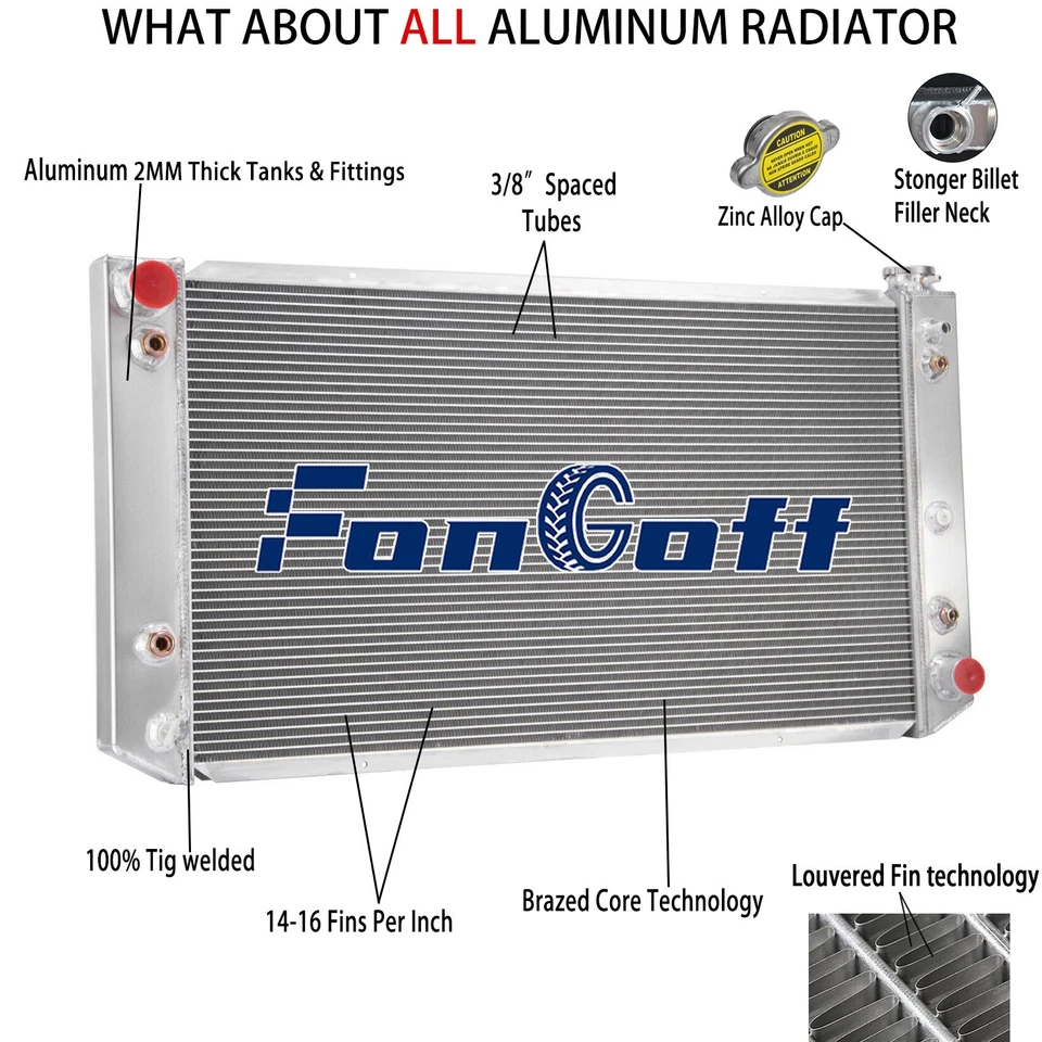 3-Row Radiator For 1992-1993 Chevy GMC C2500 C3500 K2500 K3500 6.5L V8 Diesel — 第 2/4 张图片