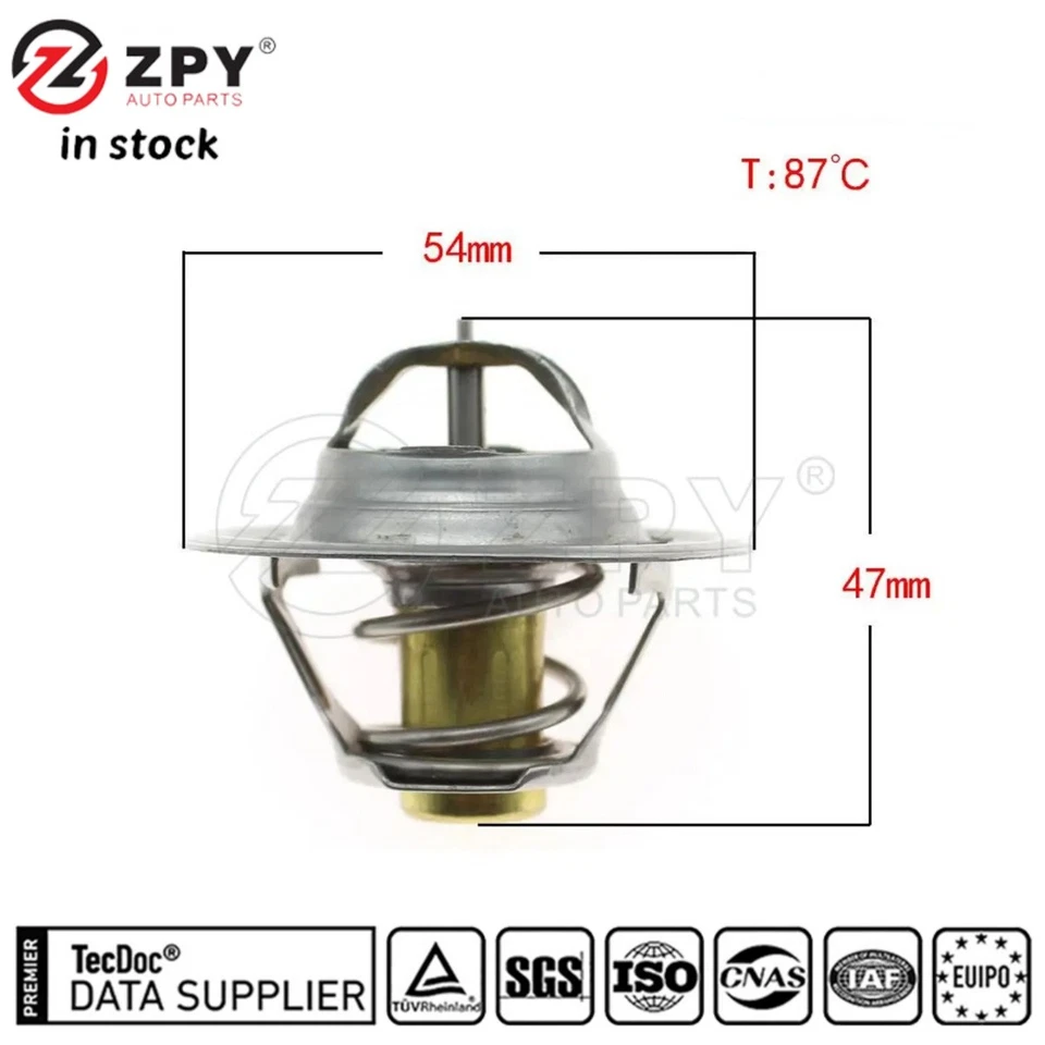 ZPY Thermostat For Volkswagen Jetta Beetle Passat Golf 00-06 Audi TT Quattro — 第 2/4 张图片