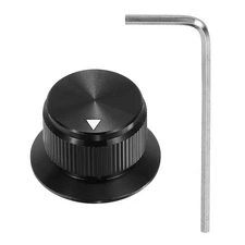 Aluminium Potentiometer Knobs 1/4" Volume Tone Control Top Hat Black