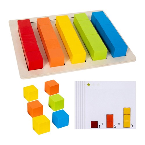 Math Learning Blocks Mathematics Teaching Aids Number Counting Wooden Blocks