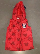 MINNIE MOUSE Red Hooded Jacket with Ears and Bow  Zip up Puffer Vest - 4T