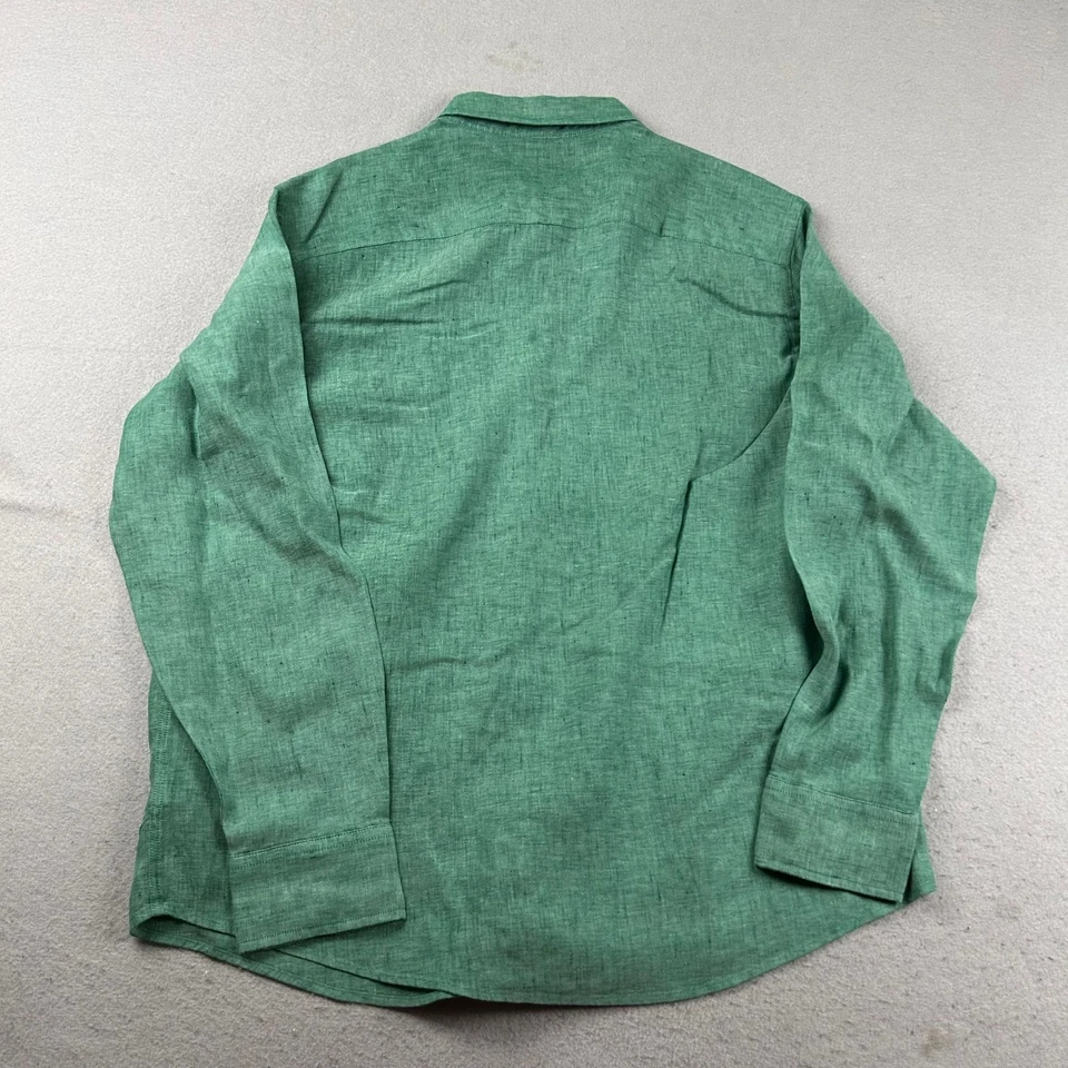 Untuckit Shirt Mens XXL Green Linen Wrinkle Resistant Button Up Long Sleeves - Image 3 of 4