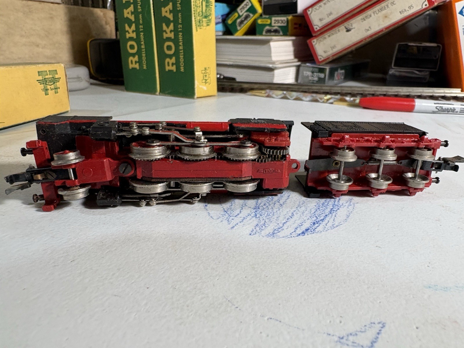 Rokal TT B1024 DB 82 095 Schwere Tender-Lok Steam Locomotive w/Box Germany