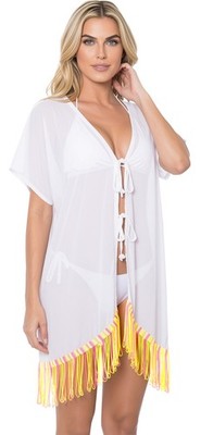 LA LEELA Women's Plus Size Kimono Cardigan Elegant For Girl US 14-18W White_D244