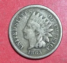 1863 US Copper Nickel Indian Head Cent! Good/VG Detail Civil War Days! Old Coin!