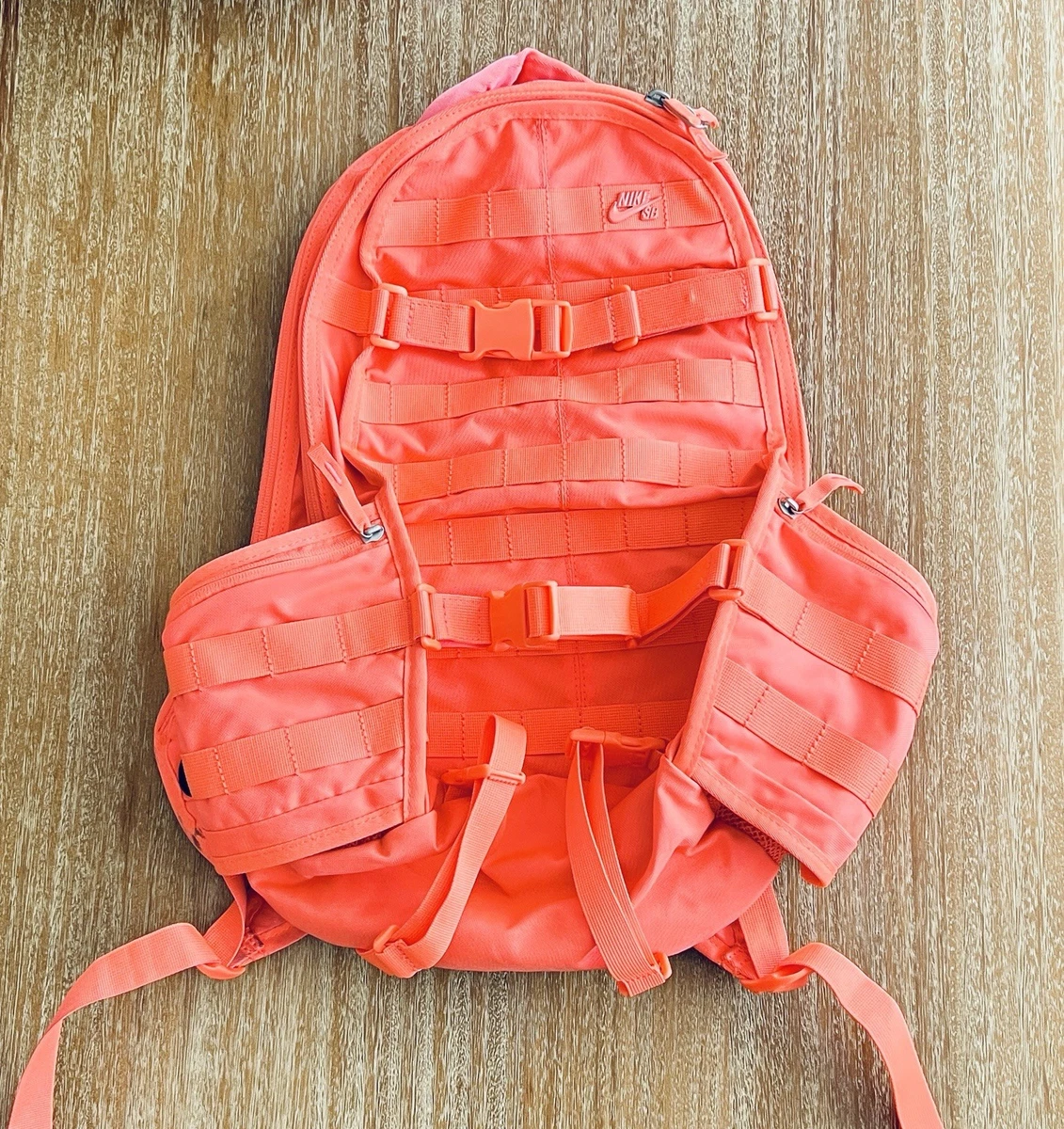 coral nike backpack Diamond Select Padded sleeve safely stores a laptop Nike Youth Nike Brasilia Backpack