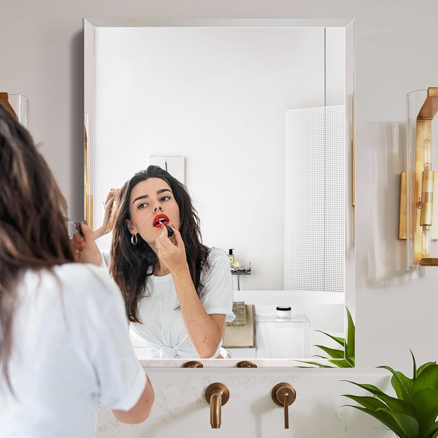 Mirrors for Bathroom Sink, 36X60 Inch Square Frameless Mirror, Frameless Mirrors