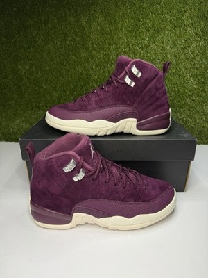 Air Jordan 12 Bordeaux Retro Size 4.5y GS Sneakers Maroon Suede 2017 153265-617