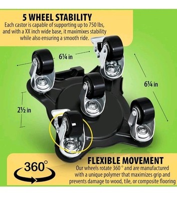 Heavy Duty Furniture Movers with Wheels-Set of 4, Furniture Dollys