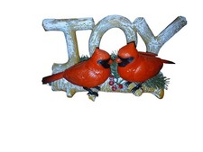 PAC Animated Lighted Singing/Chirping Cardinals On Branch “JOY” Christmas - RARE
