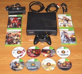 HUGE XBOX 360 Slim Console Bundle LOT Nr Mint & 100% OEM w/Controller & 12 Games