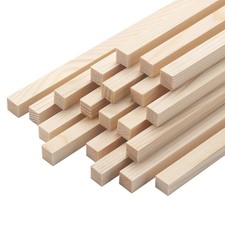 Square Wood Dowel Rods Wooden Craft Sticks, 20PCS 3/8" x 12" Wooden Square Do...