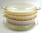 Vintage Pyrex Gold Flowers Casserole Dish Casserole / Dishes Set Lot of 6