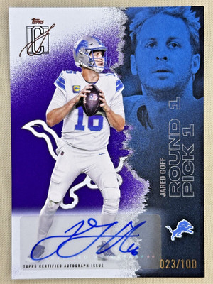 2025 Topps Signature Class Jared Goff Purple auto /100 Detroit Lions #58
