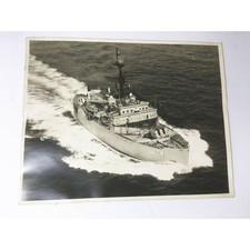 RARE Vintage Military Navel Ship Boat GB 4 Photo WWII Navy Arial View Sea