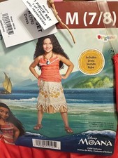 disney moana halloween costume NWT med 7-8